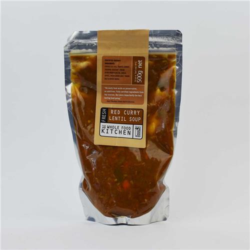 The Whole Food Kitchen Soup Red Curry Lentil 500g Certified Organic