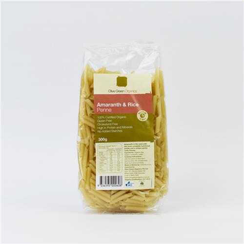 Olive Green Organics Amaranth Rice Penne Pasta 300g