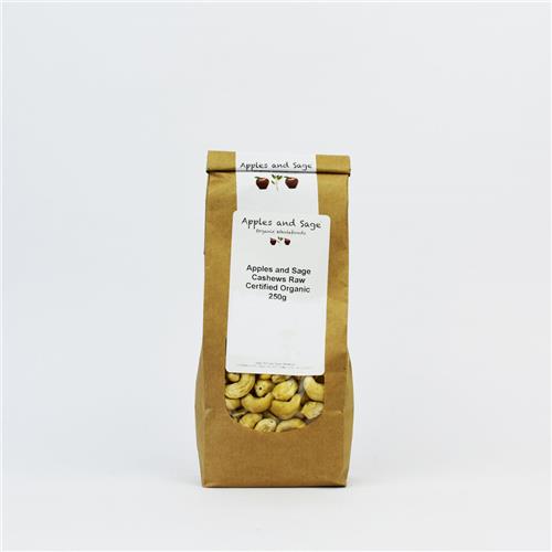 A&S Cashews Raw Certified Organic 250g