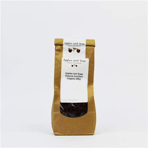 A&S Raisins Certified Organic 250g.