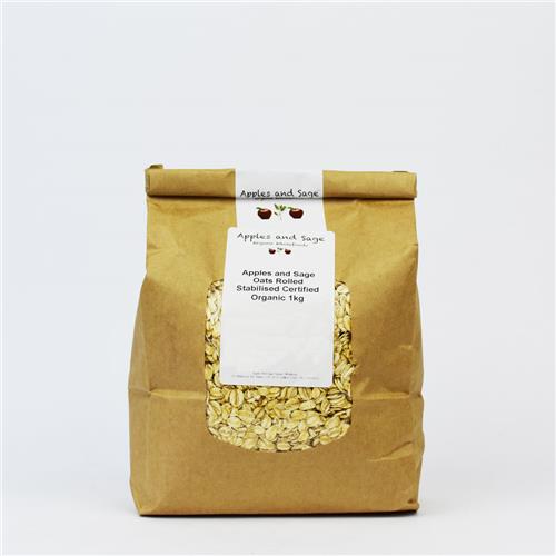 A&S Oats Rolled Stabilised Certified Organic 1kg