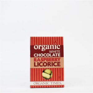 Organic Times White Choc Raspberry Licorice 150g