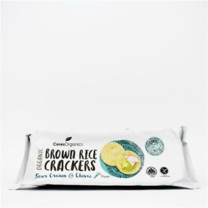 Ceres Brown Rice Crackers Sour Cream and Chive 115g Certified Organic