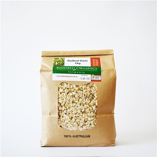 Kindred Rolled Oats Stabilised 1kg Certified Organic