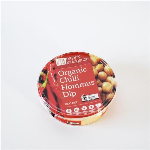 Organic Indulgence Dip Chilli Hommus 200g Certified Organic