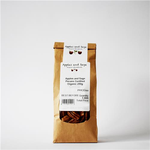 A&S Pecans Raw Certified Organic 250g