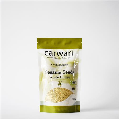 Carwari Sesame Seeds Hulled White 200g Certified Organic