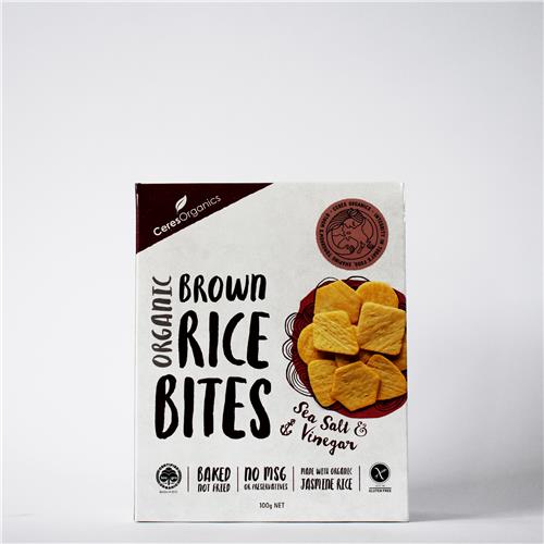 Ceres Brown Rice Bites Sea Salt Vinegar 100g Certified Organic