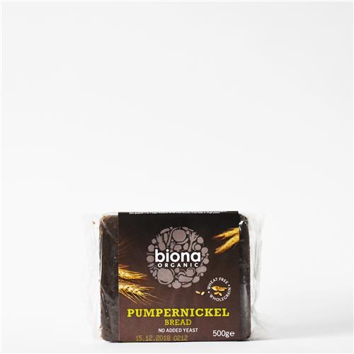 Biona Rye Bread Pumpernickel Certified Organic 500g