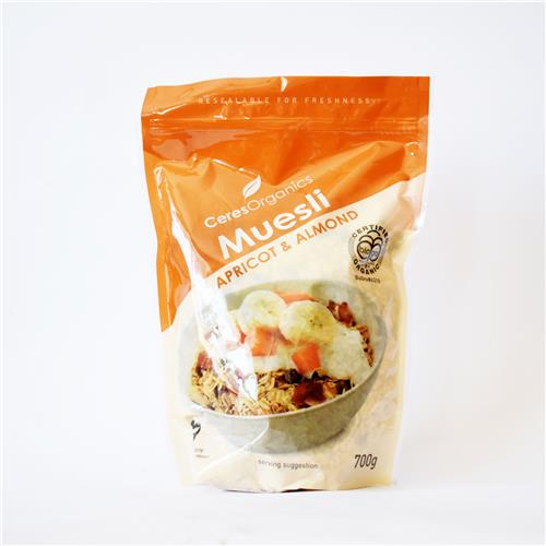 Ceres Organics Muesli Apricot Almond 700g