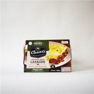 Cleavers Lasagne Beef 600g Certified Organic