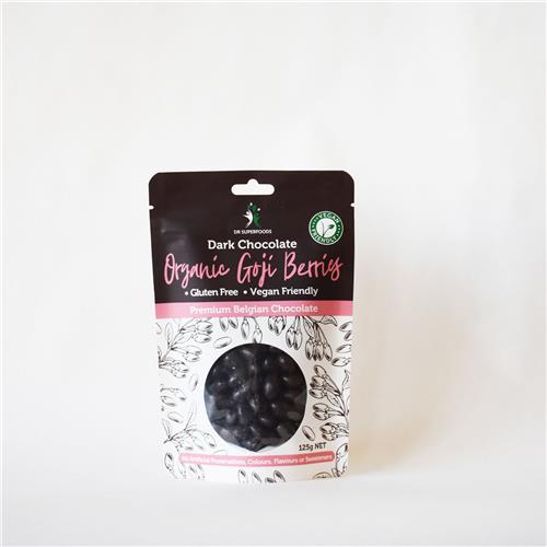 Dr Superfoods Goji Berries Dark Chocolate 125g Certified Organic