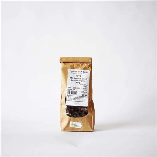 A&S Apricots Diced Certified Organic 250g