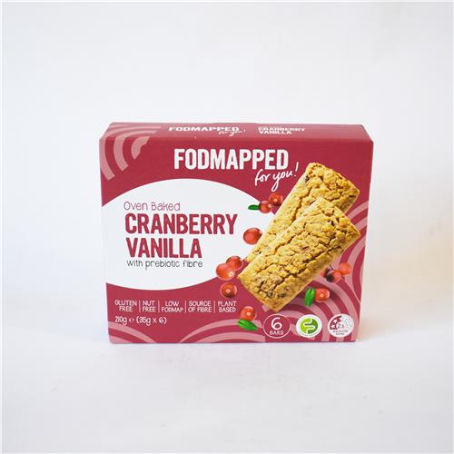FODMAPPED Oven Baked Bars Cranberry Vanilla 6x35g