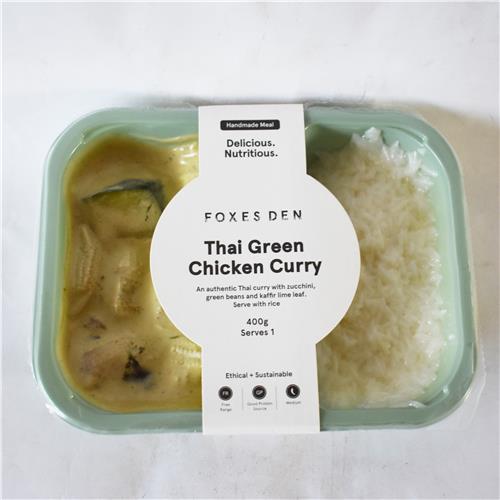 Foxes Den Thai Green Chicken Curry with Rice 400g