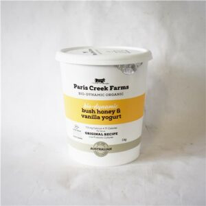 Paris Creek Yoghurt Bush Honey and Vanilla 1kg. Certified Biodynamic