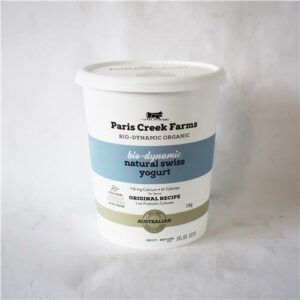 Paris Creek Yoghurt Natural Swiss 1kg Certified Biodynamic