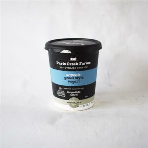 Paris Creek Yoghurt Natural Greek Style Black Tub 500g.Certified Biodynamic