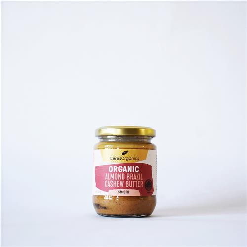 Ceres Nut Butter Almonds Brazil Cashew Butter Smooth 220g Certified Organic