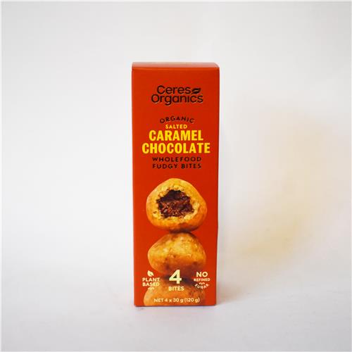 Ceres Organics Fudgy Bites Salted Caramel Choc 4pk