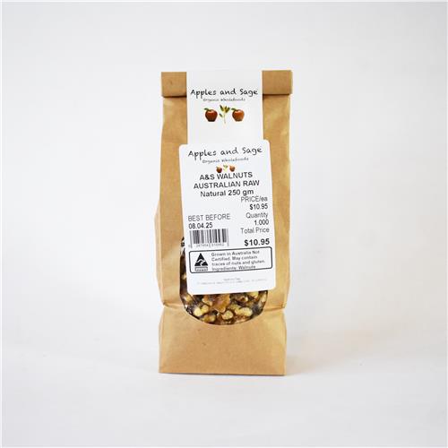 A&S Walnuts Raw Certified Organic 250g