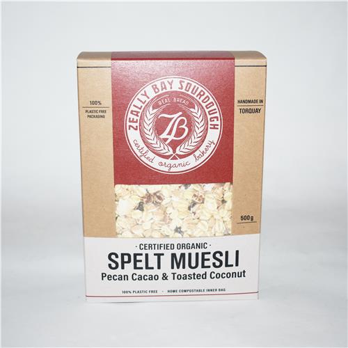 Zeally Bay Muesli Spelt Cacao & Toasted Coconut 500g Certified Organic