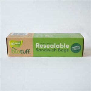 Biotuff Resealable Sandwich Bags 18x17cm 30pk