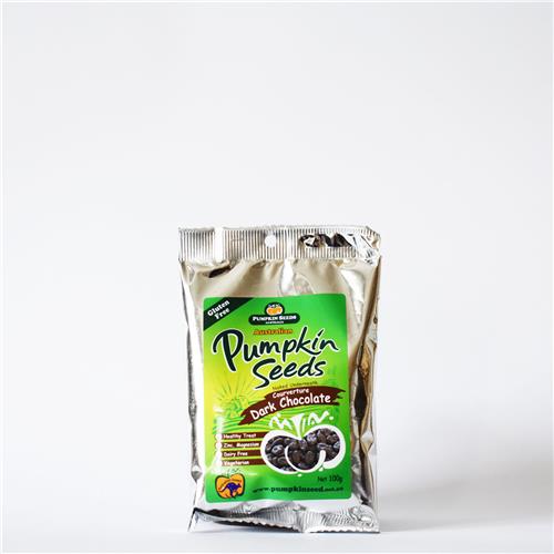 Australian Pumpkin Seed Co Dark Chocolate Coated Pumpkin Seeds 100g