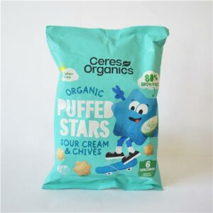 Ceres Puffed Stars Sour Cream & Chives 80g Certified Organic