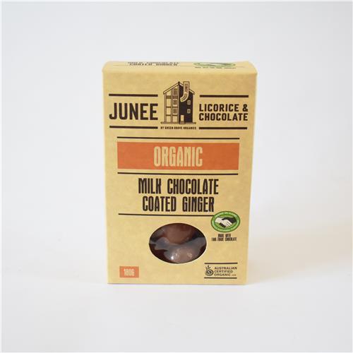 Junee Milk Chocolate Coated Crystallized Ginger 180g