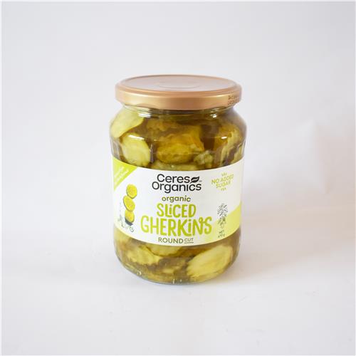 Ceres Gherkins Sliced 670g Certified Organic