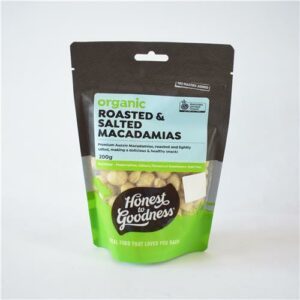 Honest To Goodness Organic Roasted Salted Macadamias 200g