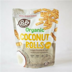 Pat's Organic Coconut Rolls Vanilla 140g