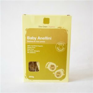 Olive Green Pasta Baby Annelini Vegetable Quinoa & Beetroot Spinach Pasta Certified Organic 250g