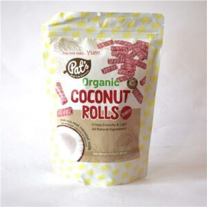 Pat's Organic Coconut Rolls Strawberry 140g