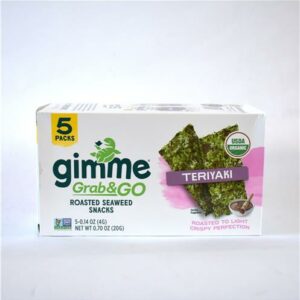 Gimme Roasted Seaweed Snacks Grab & Go Teriyaki 5x4g