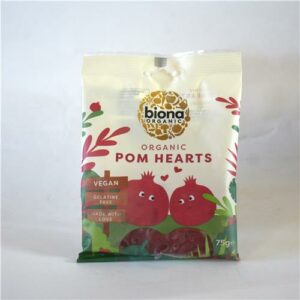 Biona Sweets Pomegranate Hearts Certified Organic 75g