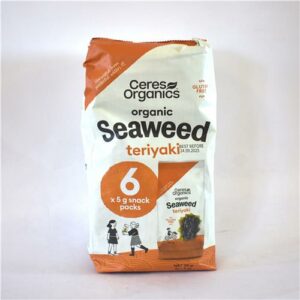 Ceres Seaweed Snack Teriyaki 6pk 30g Certified Organic