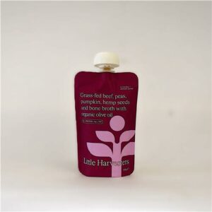 Little Harvesters Puree Pouch  Grass-Fed Beef & Peas 120g