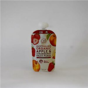 AOFC Fruit Puree Apple & Strawberry 120g Certified Organic