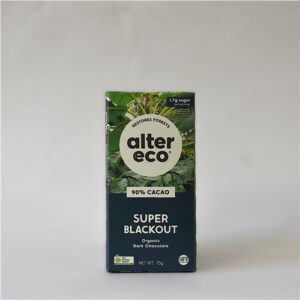 Alter Eco Chocolate Dark Super Blackout 90% 75g Certified Organic