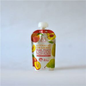 AOFC Fruit Puree Pear Peach & Nectarine 120g Certified Organic