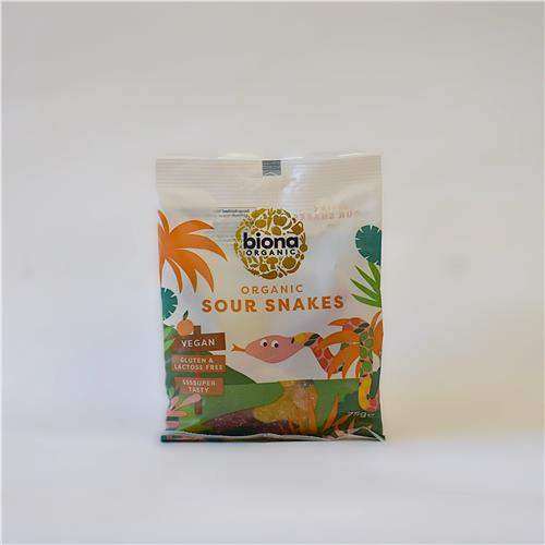 Biona Sweets Sour Snakes Certified Organic 75g