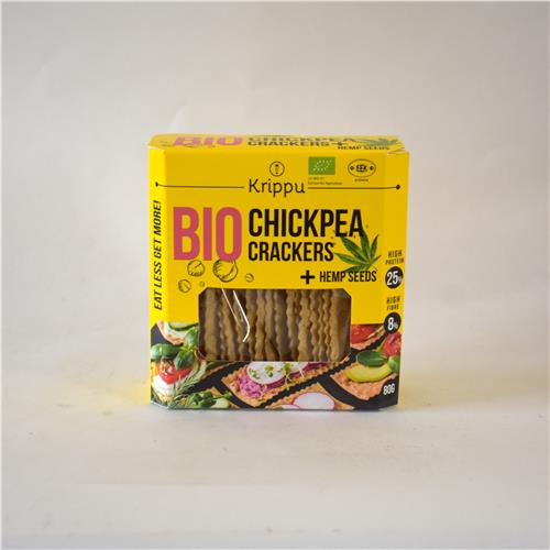 Krippu Organic Chickpea Crackers Hemp Seeds 80g