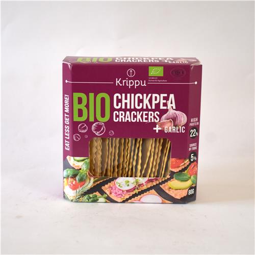 Krippu Organic Chickpea Crackers Garlic 80g