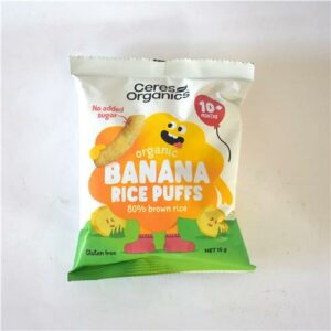 Ceres Brown Rice Puffs Banana 15g Certified Organic