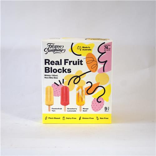 Frozen Sunshine Ice Blocks Real Fruit Pack 9x50ml