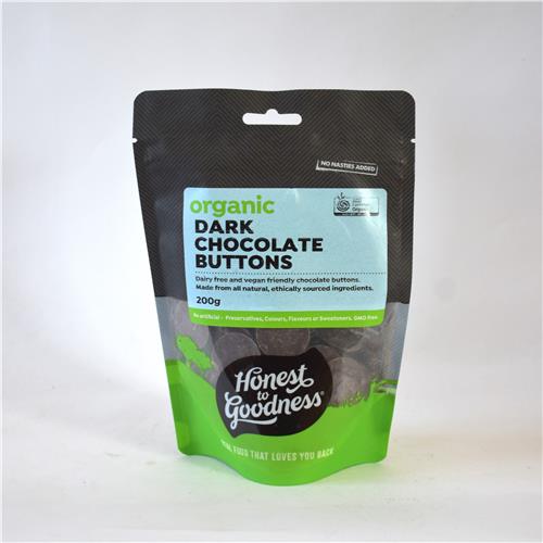 Honest To Goodness Chocolate Buttons Dark 200g Certified Organic