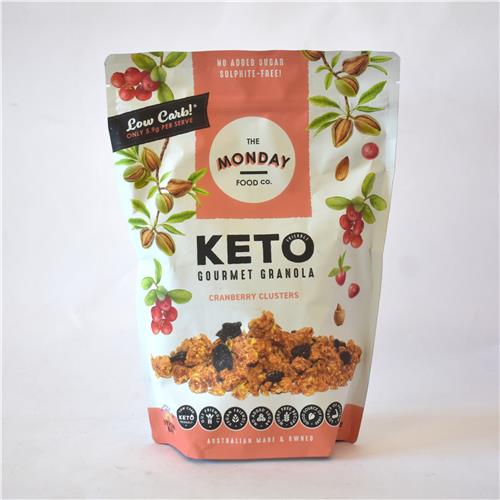The Monday Food Co Keto Gourmet Granola Cranberry Clusters 800g