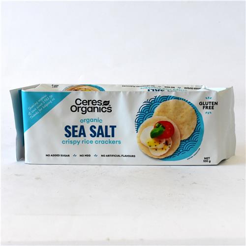 Ceres Rice Crackers Sea Salt 100g Certified Organic